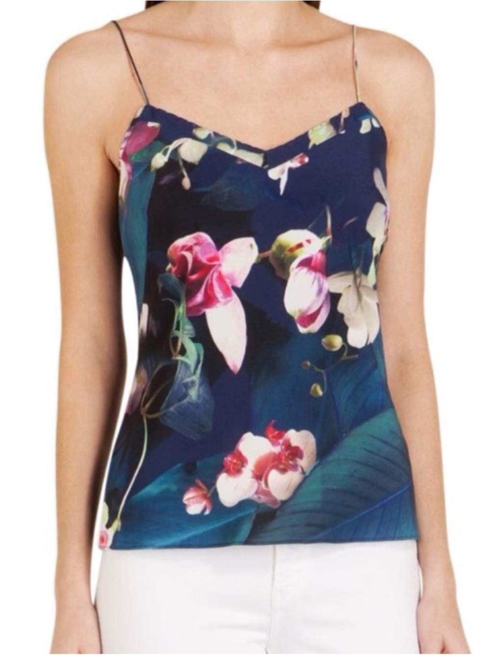 Ted Baker Floral Navy Satin Cami Top - Women